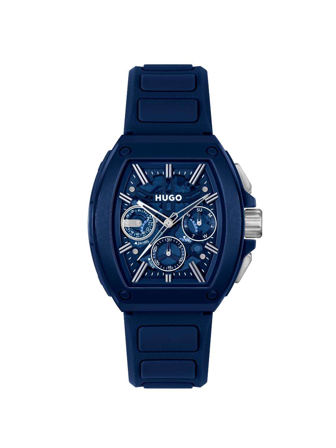 Hugo ID Skeleton Chronograph Blue 42.7 mm Dial Men Watch 1530443