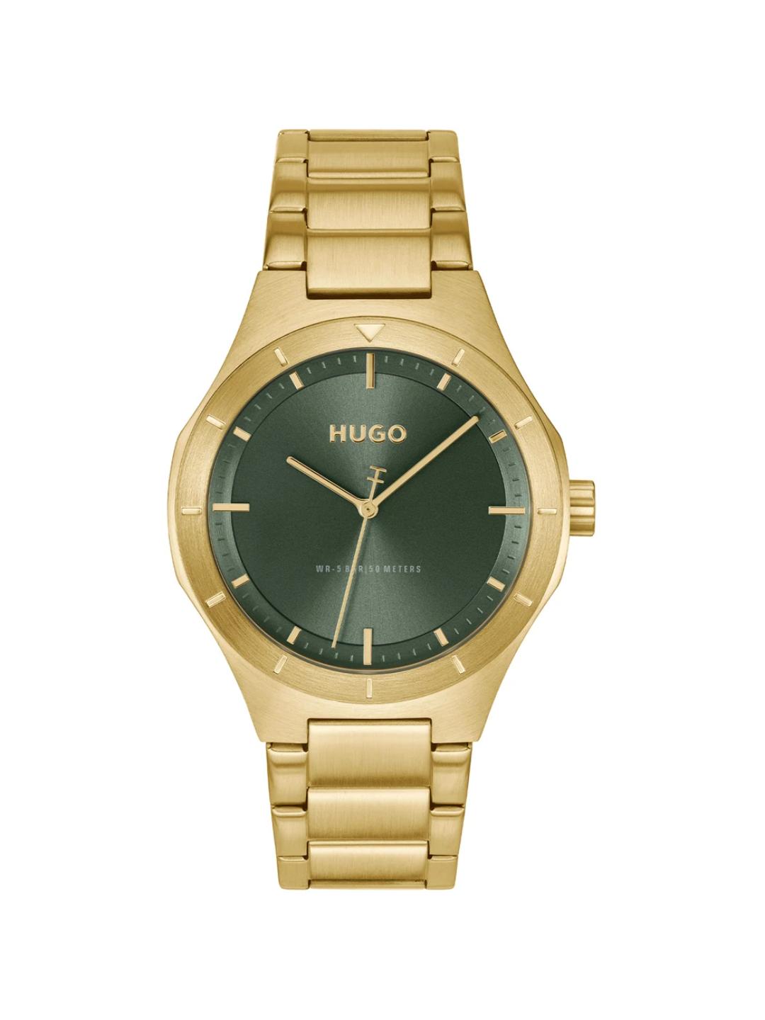 Hugo Lit Basic Olive Green 42 mm Dial Men Analog Watch 1530449