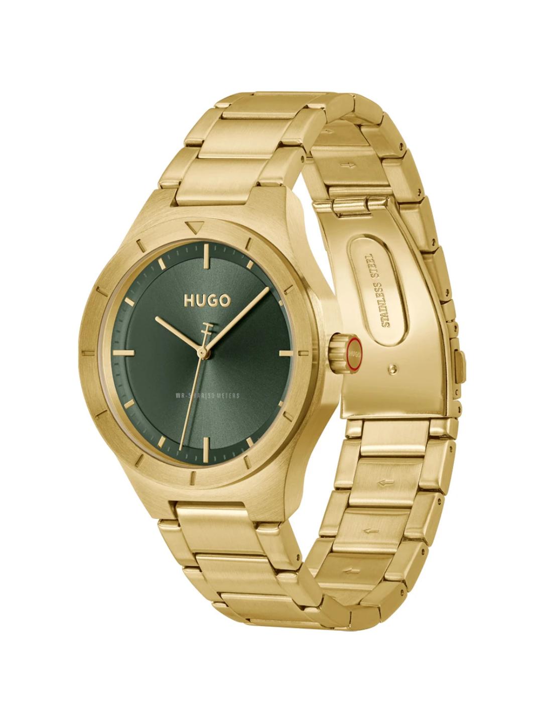Hugo Lit Basic Olive Green 42 mm Dial Men Analog Watch 1530449