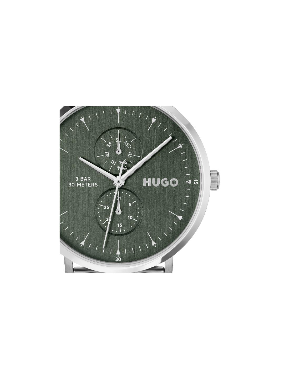 Hugo Style Qtz Multifunction Green Round Dial Men's Watch 1530455