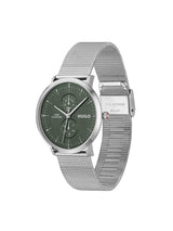 Hugo Style Qtz Multifunction Green Round Dial Men's Watch 1530455