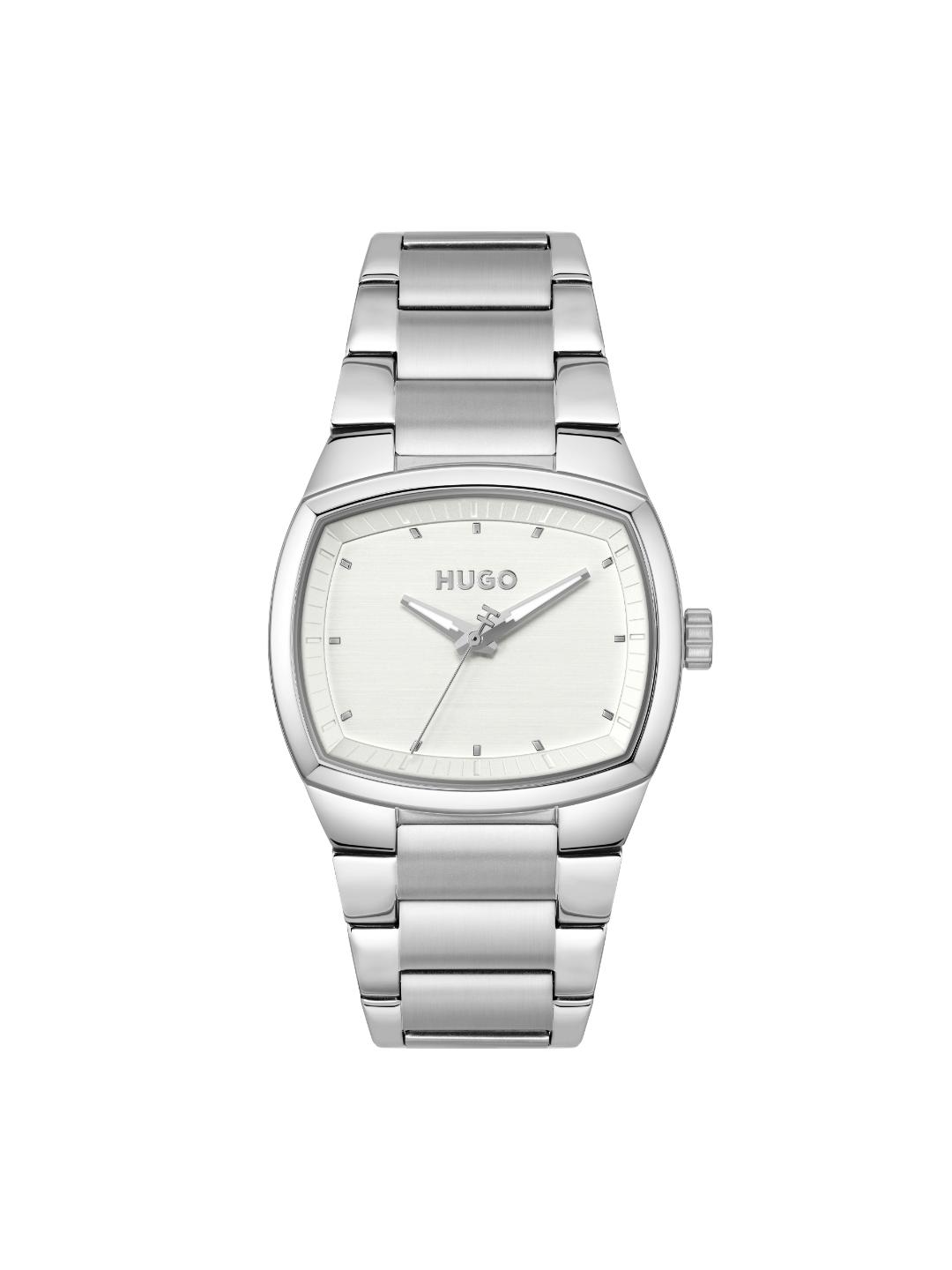 Hugo Telly Basic Silver White Tonneau 40 mm Dial Men Analog Watch 1530460