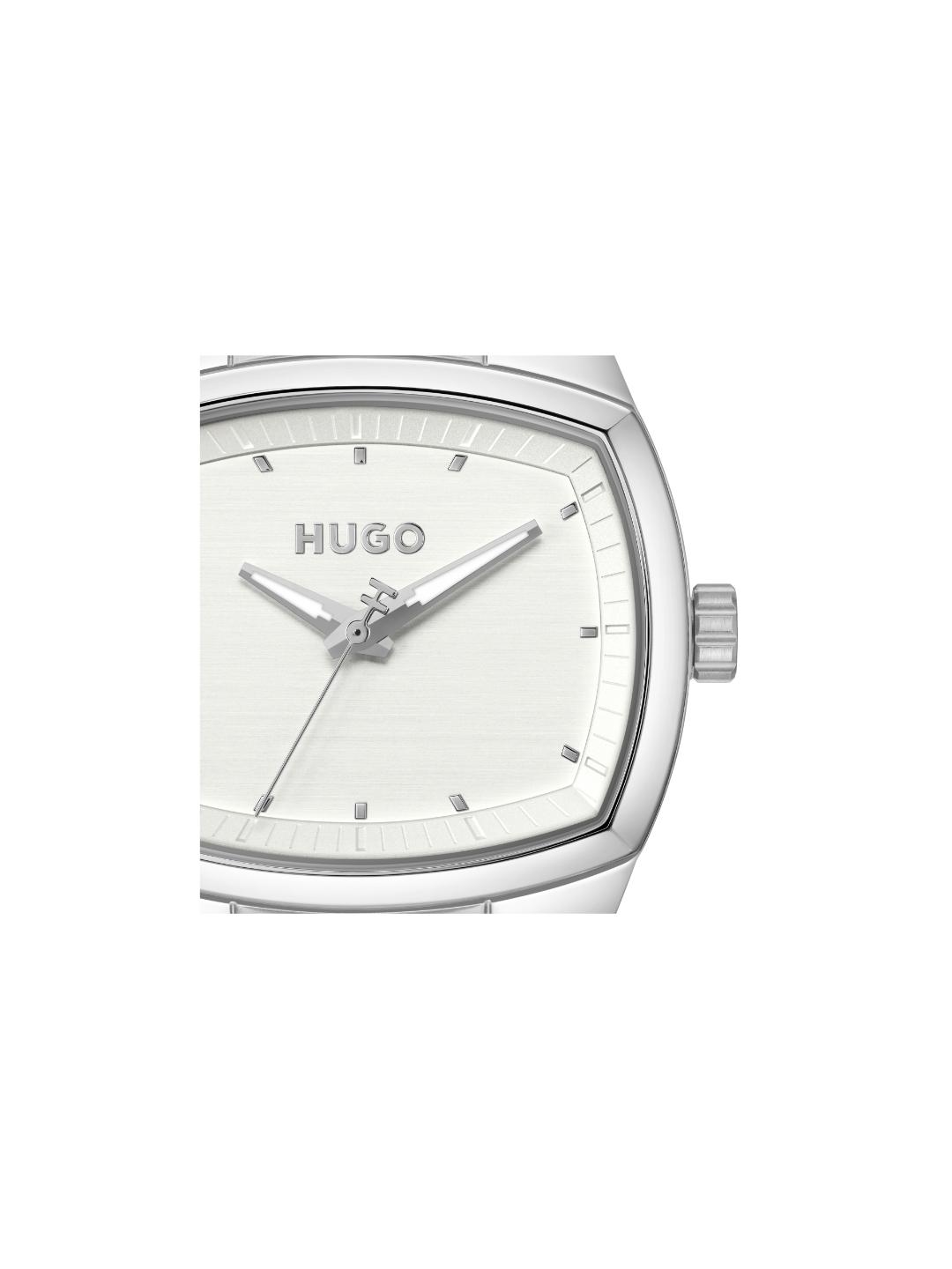 Hugo Telly Basic Silver White Tonneau 40 mm Dial Men Analog Watch 1530460