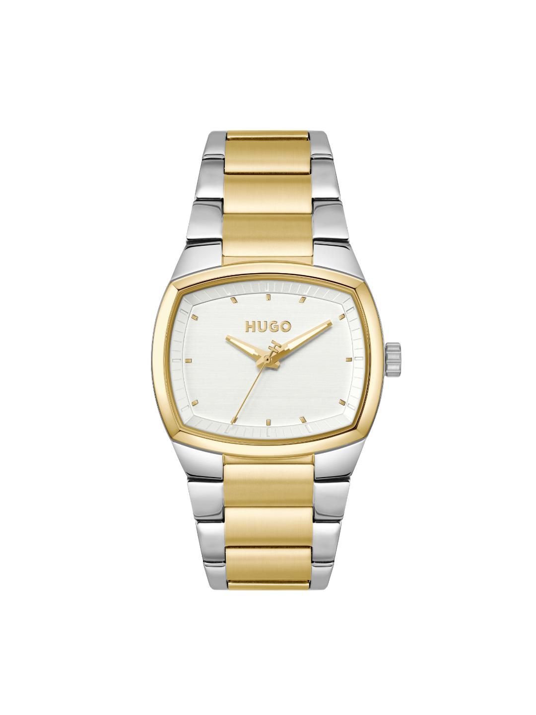 Hugo Telly Basic Silver White Tonneau 40 mm Dial Men Analog Watch 1530461