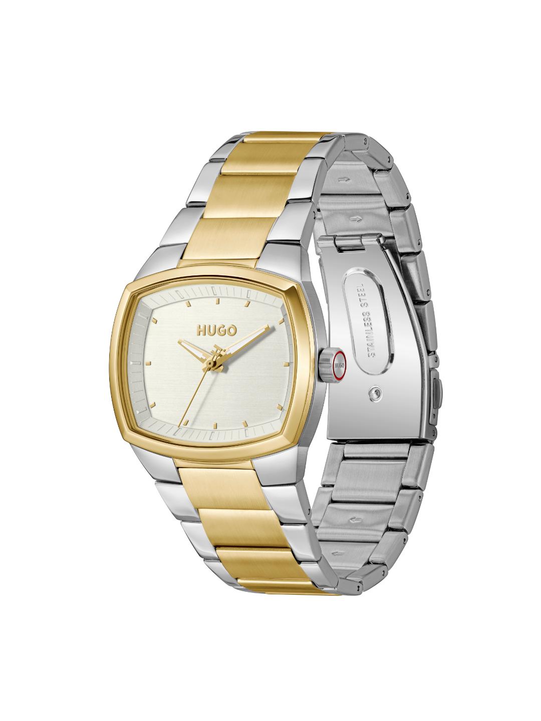 Hugo Telly Basic Silver White Tonneau 40 mm Dial Men Analog Watch 1530461
