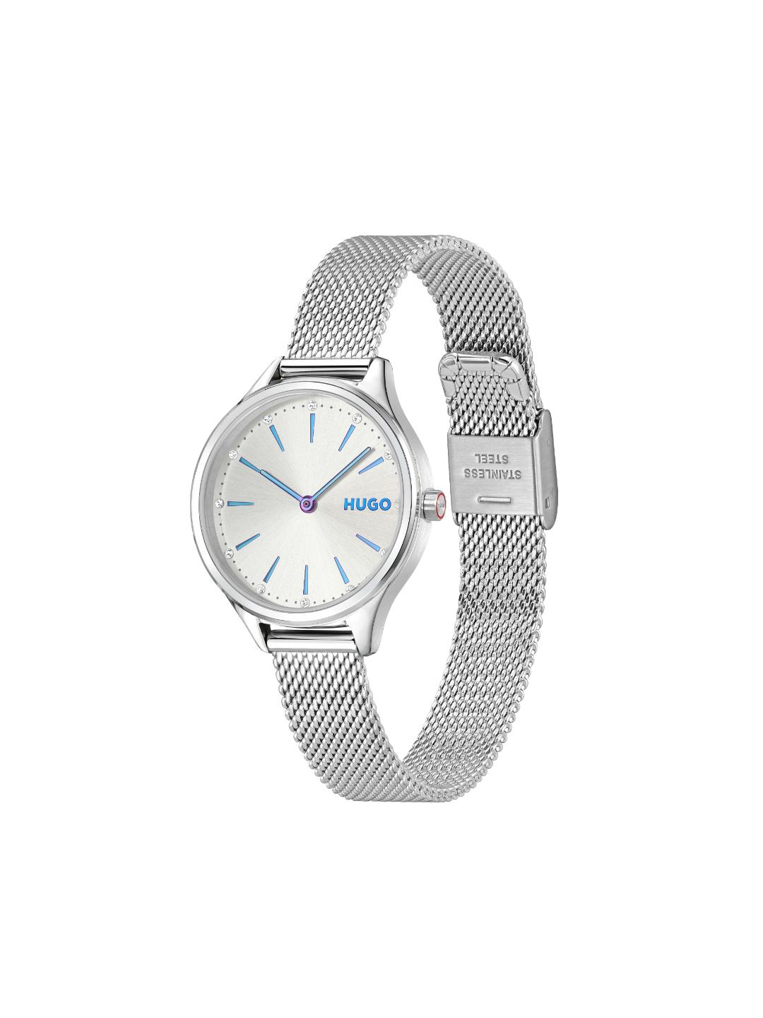 Hugo Glossy Basic Silver White 30 mm Dial Women Analog Watch 1540187