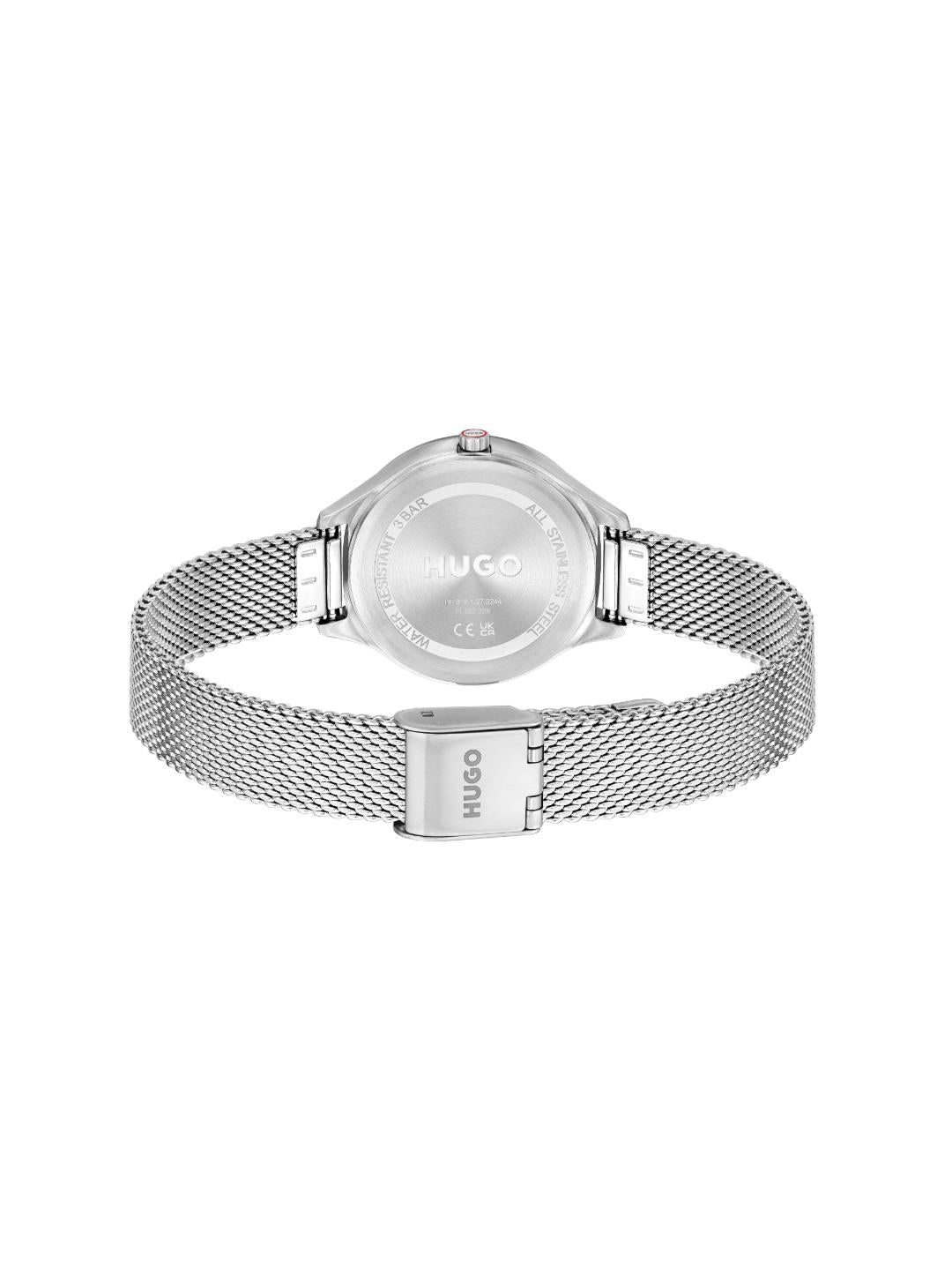 Hugo Glossy Basic Silver White 30 mm Dial Women Analog Watch 1540187
