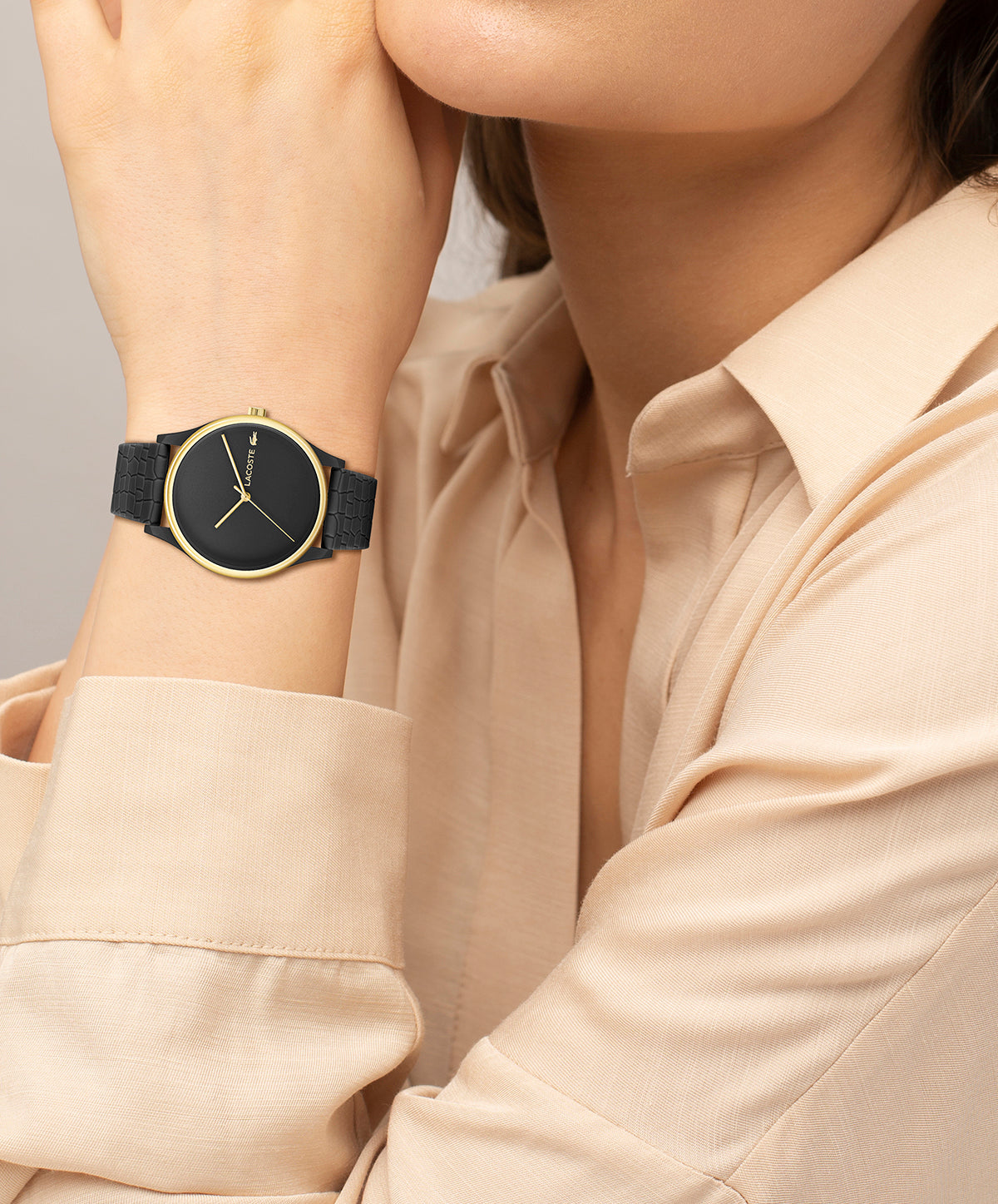 Lacoste CROCODELLE 36 mm Black Dial Women Watch 2001249