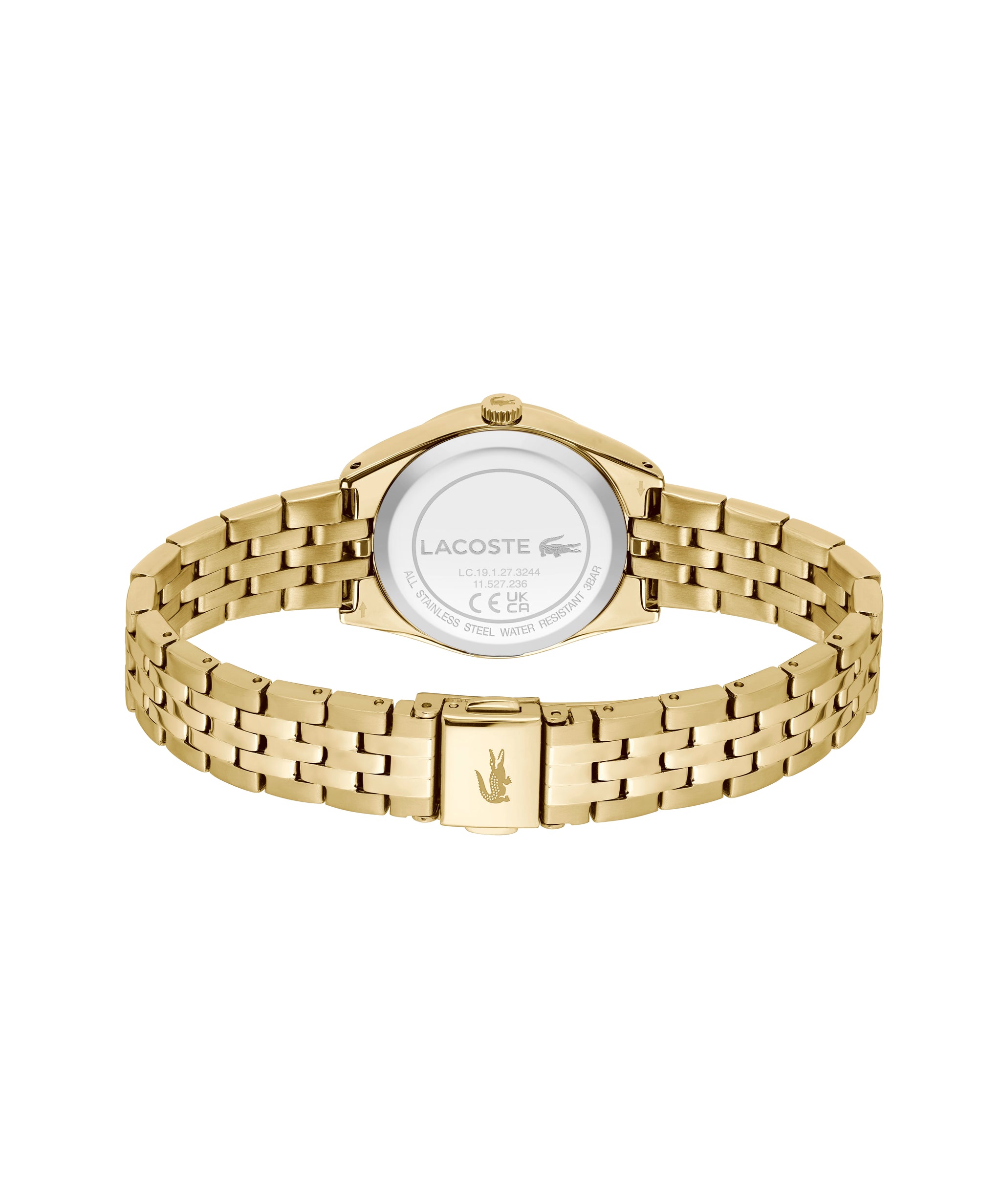 Lacoste Women 30 mm Quartz Analog Gold Dial Gold Stainless Steel Strap Watch 2001303
