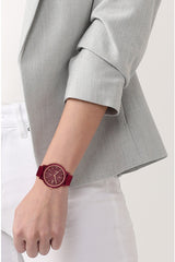 Lacoste L.12.12 Qtz Multifunction 38 mm Burgundy Dial Women Watch 2001328