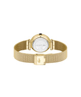 Lacoste Women 30 mm Quartz Analog Black Dial Gold Stainless Steel Strap Watch 2001336
