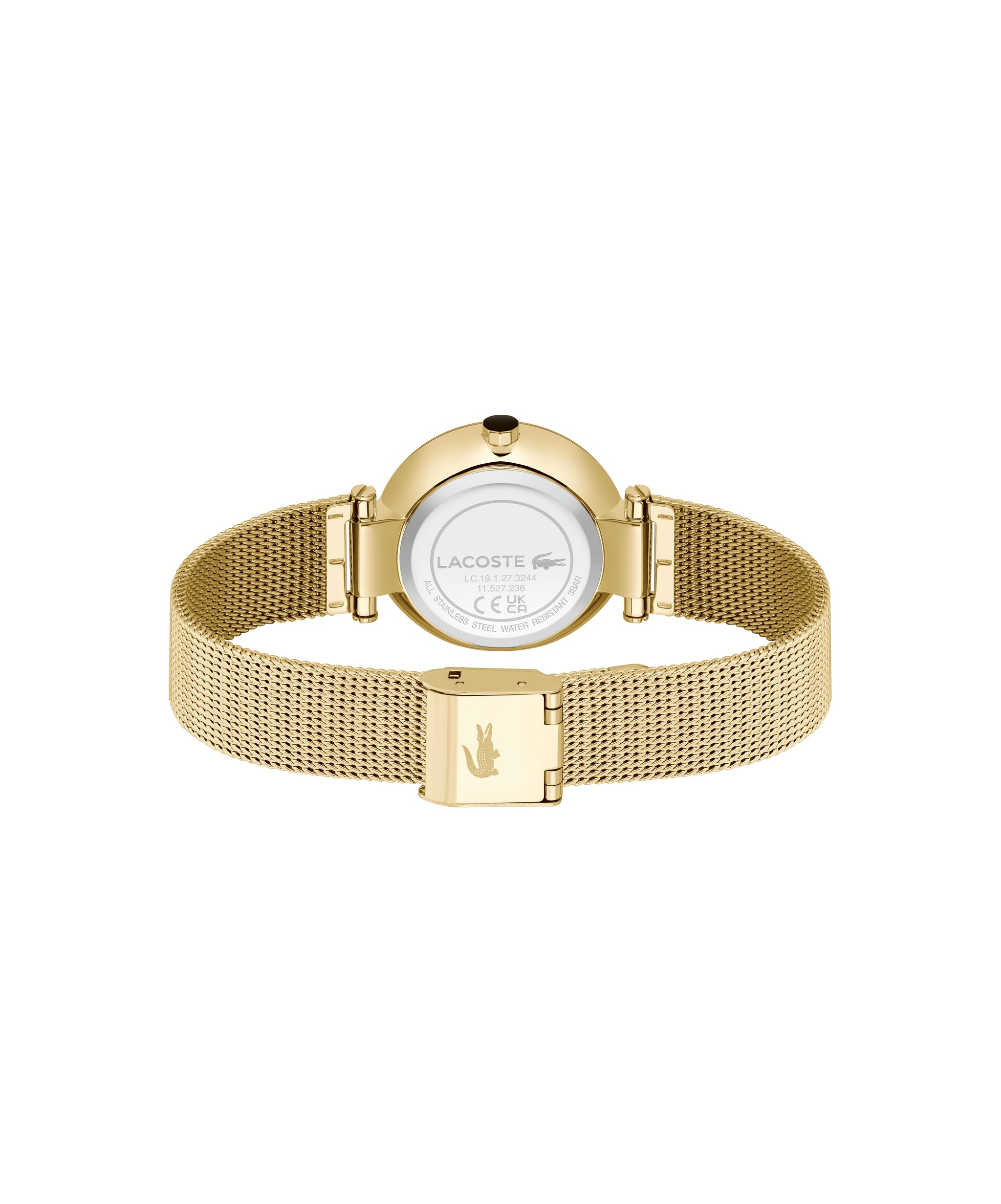 Lacoste Women 30 mm Quartz Analog Black Dial Gold Stainless Steel Strap Watch 2001336