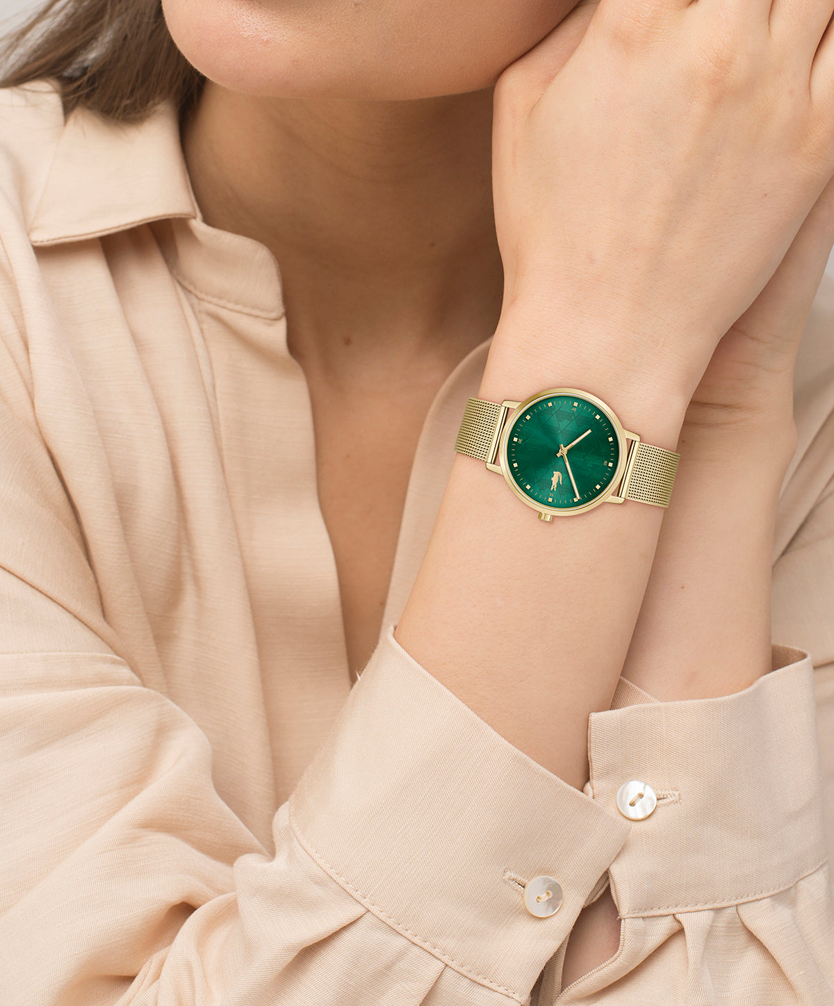 Lacoste CROCORIGIN 35 mm Green Dial Women Watch-  2001356