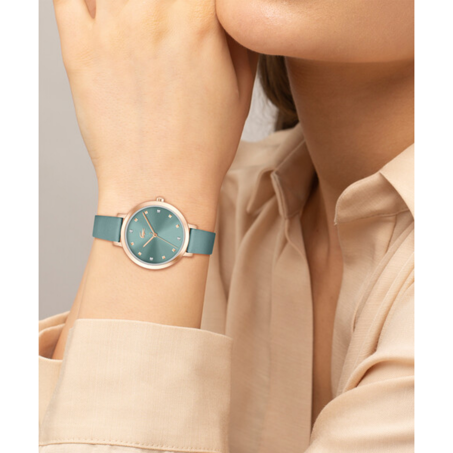 Lacoste RIGA 34 mm Green Dial Women Watch- 2001367