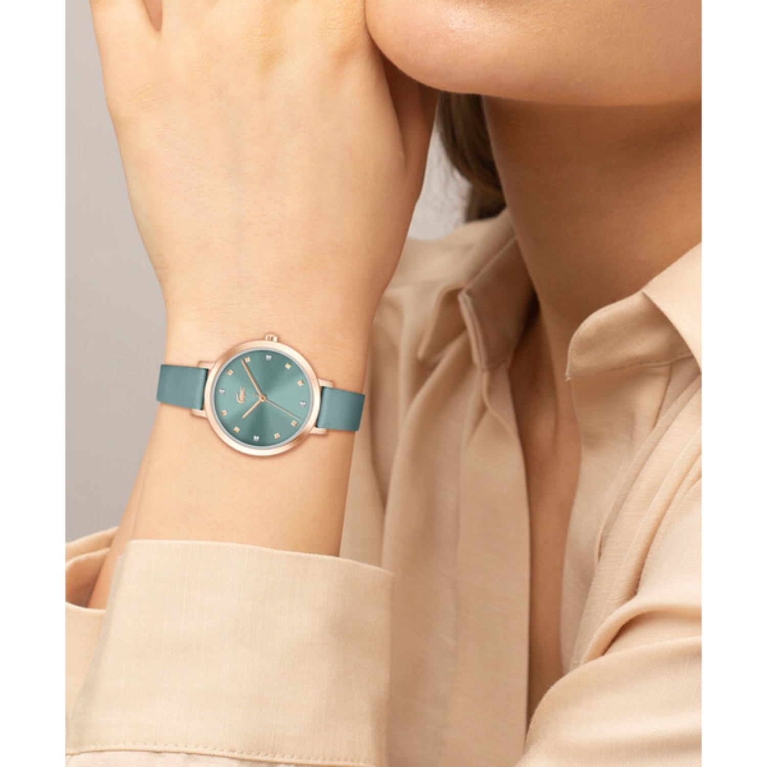 Lacoste RIGA 34 mm Green Dial Women Watch 2001367