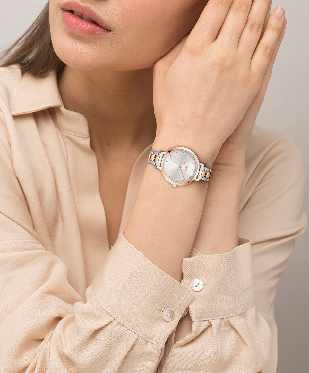 Lacoste RIGA 34 mm Silver Dial Women Watch 2001446