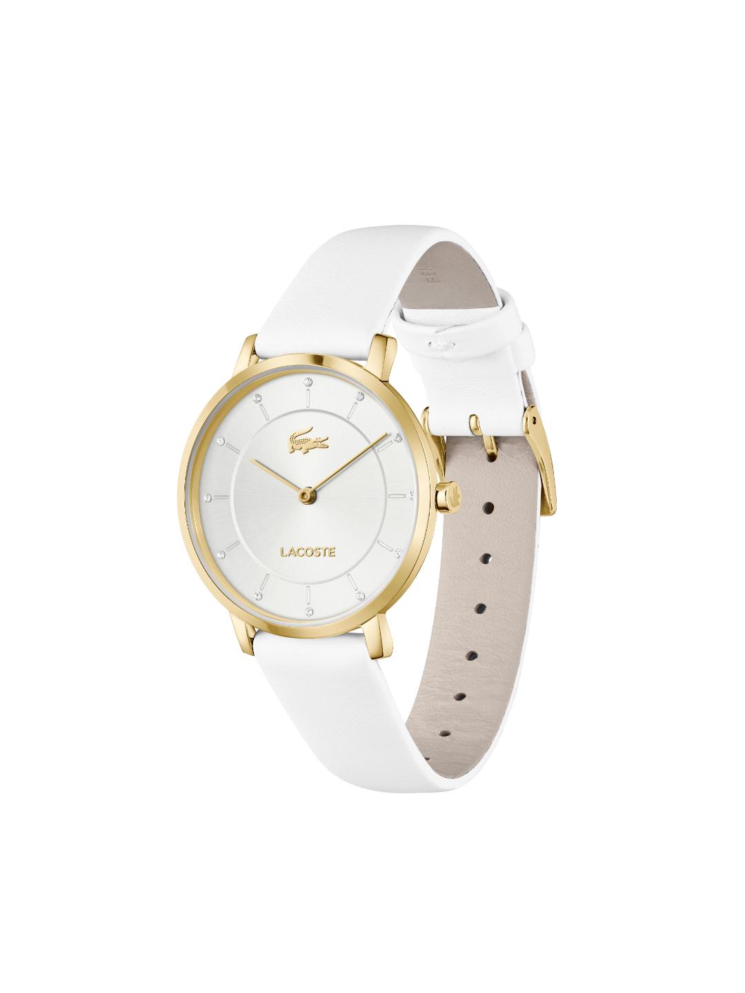 Lacoste Crocorigin Slim White 35 mm Dial Women Analog Watch 2001471
