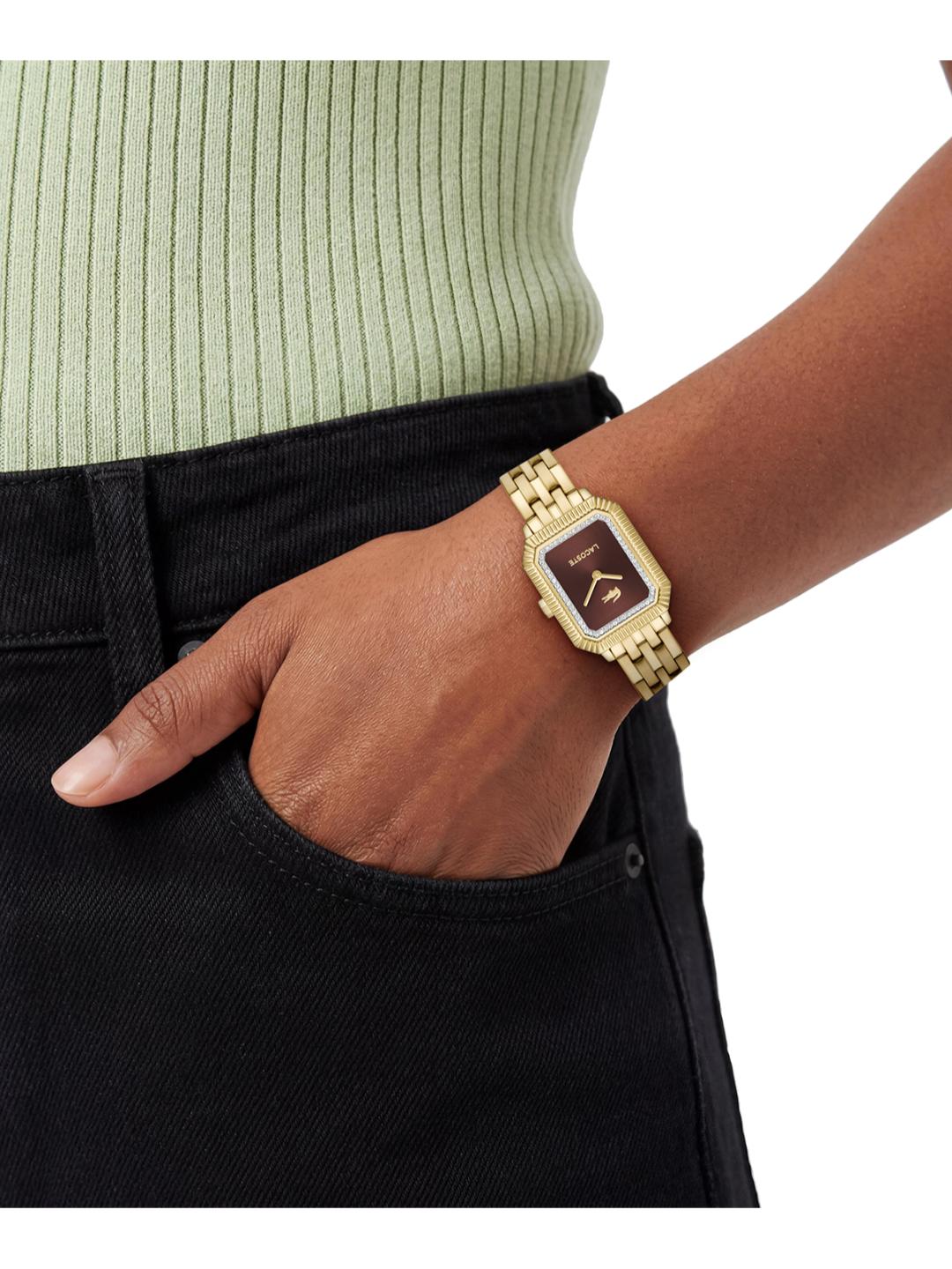 Lacoste Lacoste Parisienne Qtz Basic Chocolate Rectangle Dial Women's Watch - 2001517
