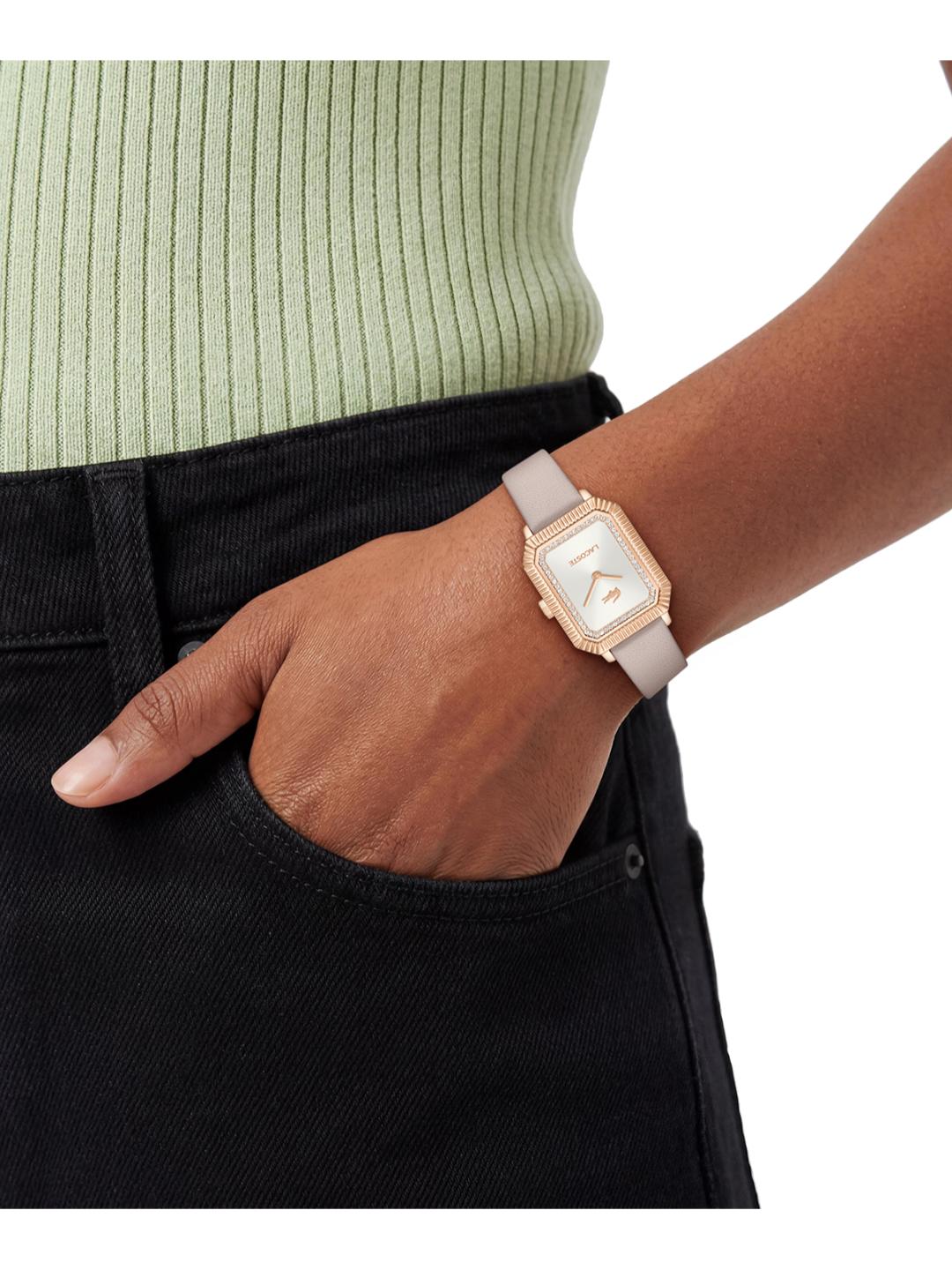 Lacoste Lacoste Parisienne Qtz Basic Silver White Rectangle Dial Women's Watch 2001520