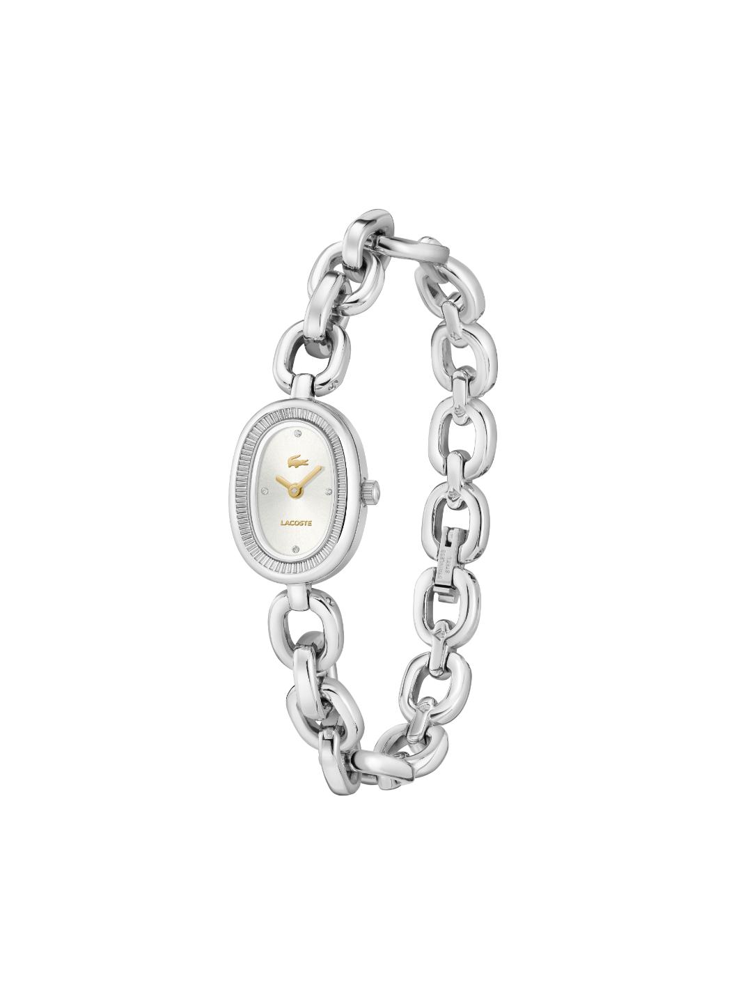 Lacoste Lacoste Parisienne Qtz Basic Mini Silver White Oval Dial Women's Watch - 2001541