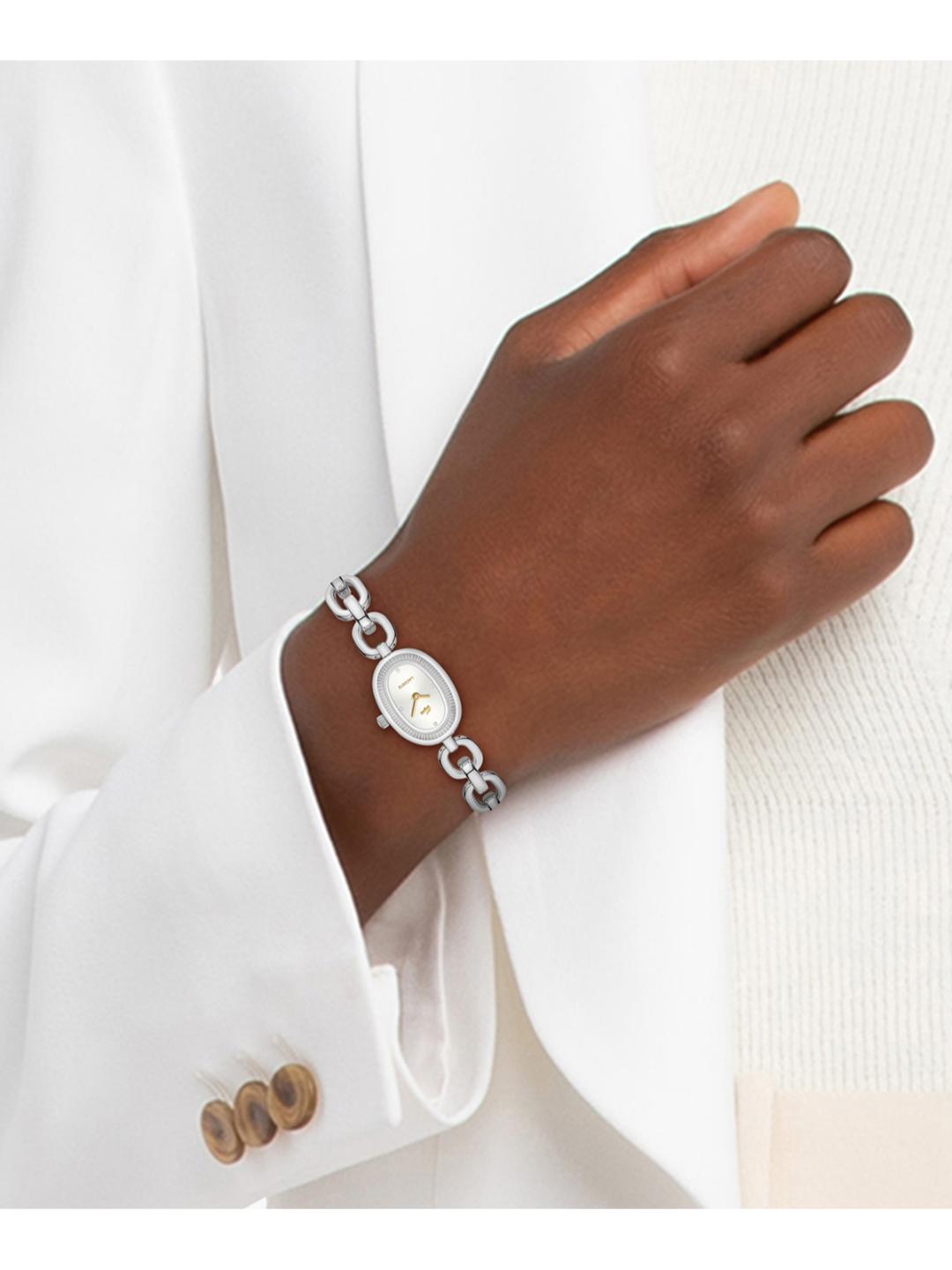 Lacoste Lacoste Parisienne Qtz Basic Mini Silver White Oval Dial Women's Watch - 2001541