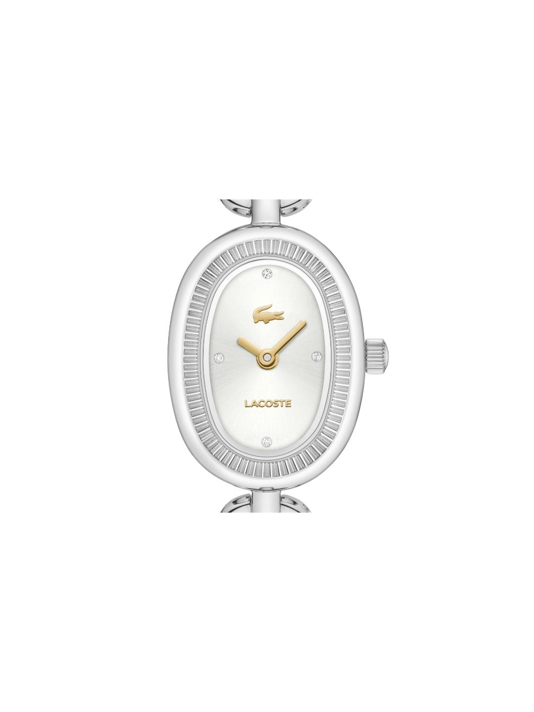 Lacoste Lacoste Parisienne Qtz Basic Mini Silver White Oval Dial Women's Watch - 2001541