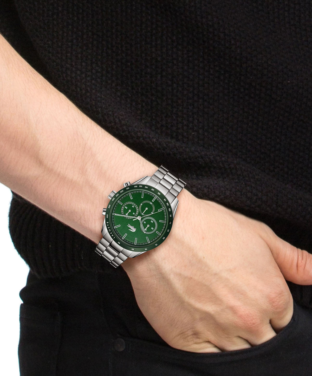Lacoste BOSTON Qtz Fashion Chrono 42 mm Green Dial Men Watch 2011080