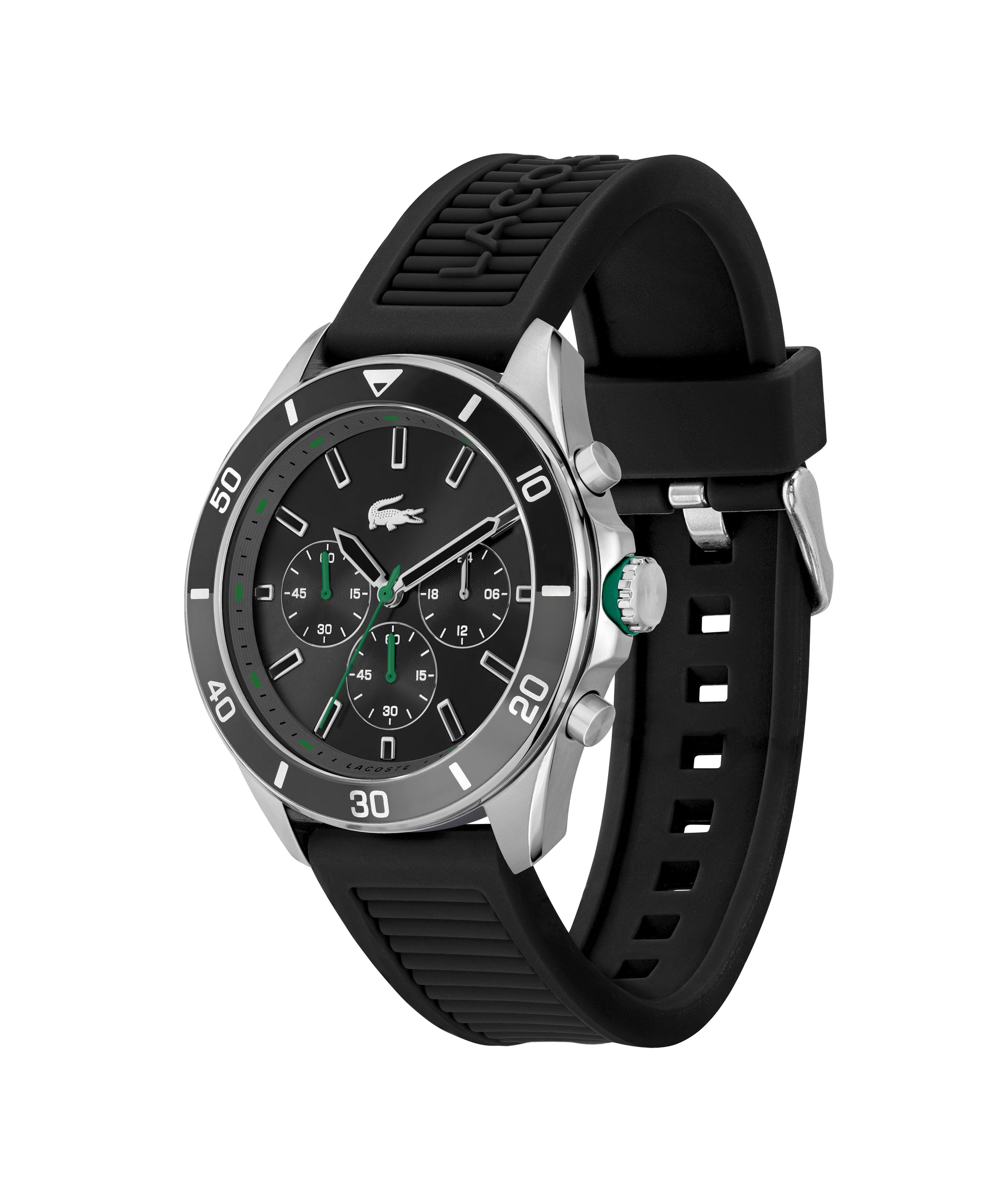 Lacoste Tiebreaker Qtz Fashion Chrono 44 mm Black Dial Men Watch 2011152