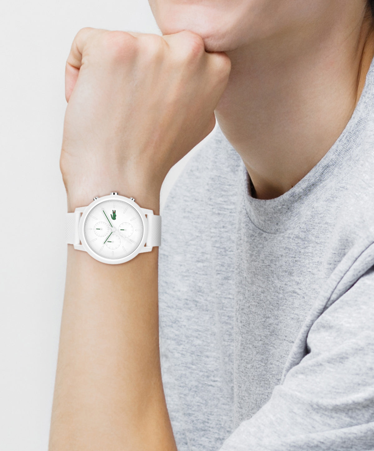 Lacoste L.12.12 CHRONO 43 mm White Dial Men Watch 2011246