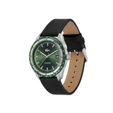Lacoste Men 40 mm Quartz Analog Green Dial Black Synthetic Leather Strap Watch 2011292