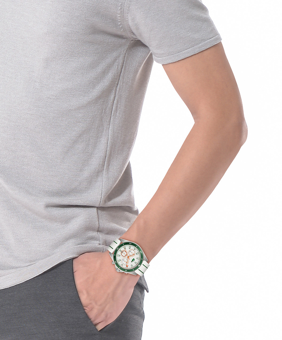 Lacoste MAINSAIL 43 mm White Dial Men Watch 2011362