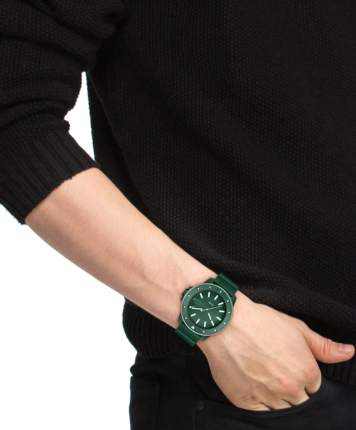 Lacoste 12.12 Scuba Qtz Basic 43 mm Green Dial Men Watch 2011414