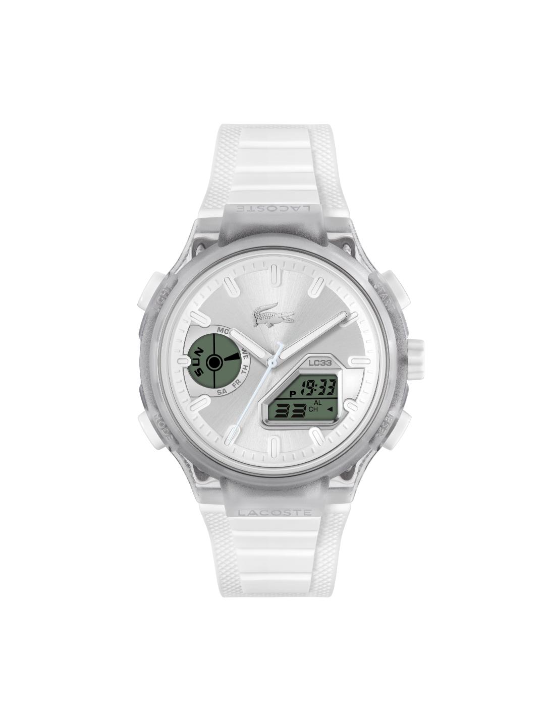 Lacoste LC33 Silver White 44.8 mm Dial Men Analog Watch 2011480