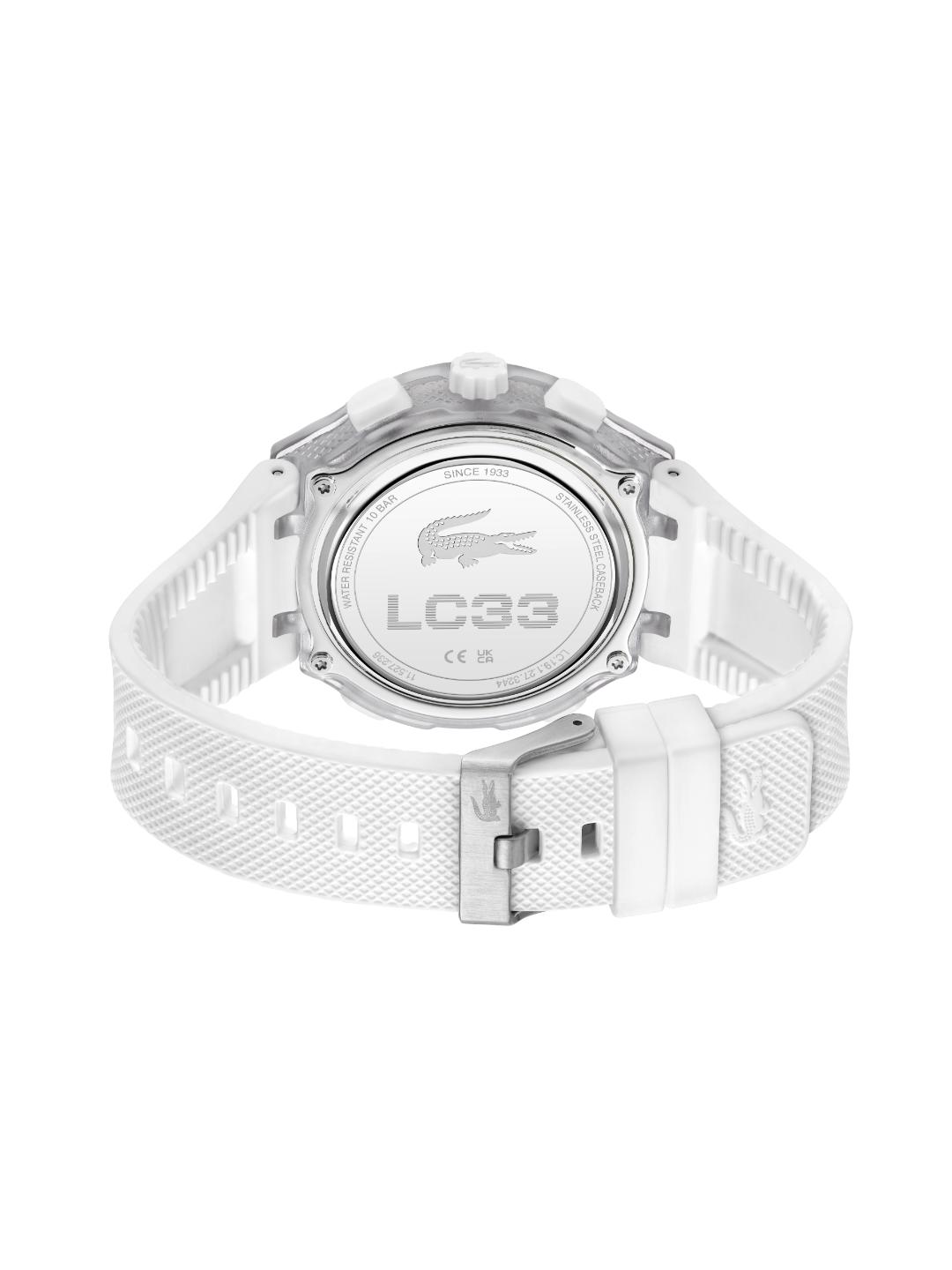 Lacoste LC33 Silver White 44.8 mm Dial Men Analog Watch 2011480