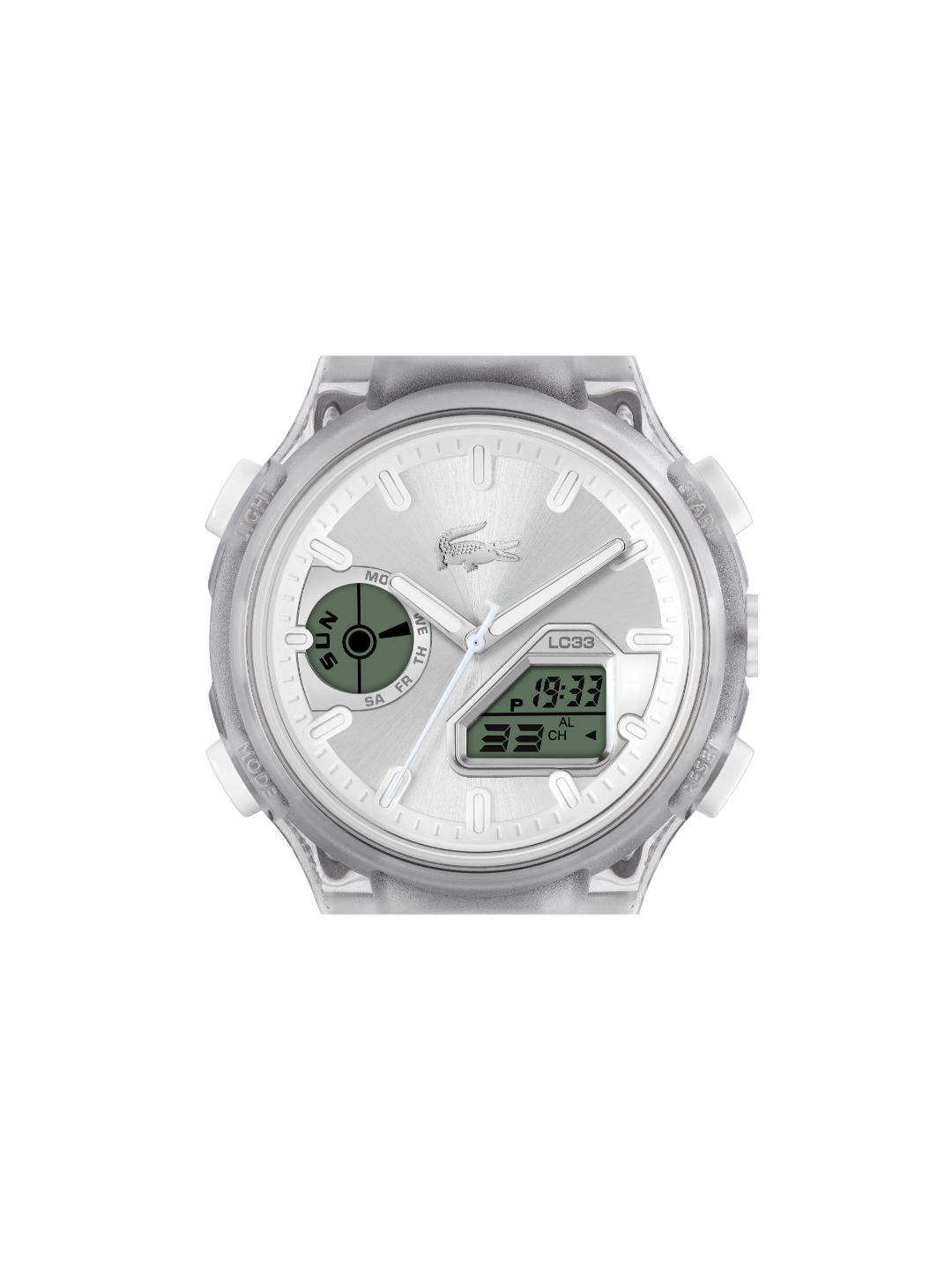 Lacoste LC33 Silver White 44.8 mm Dial Men Analog Watch 2011480