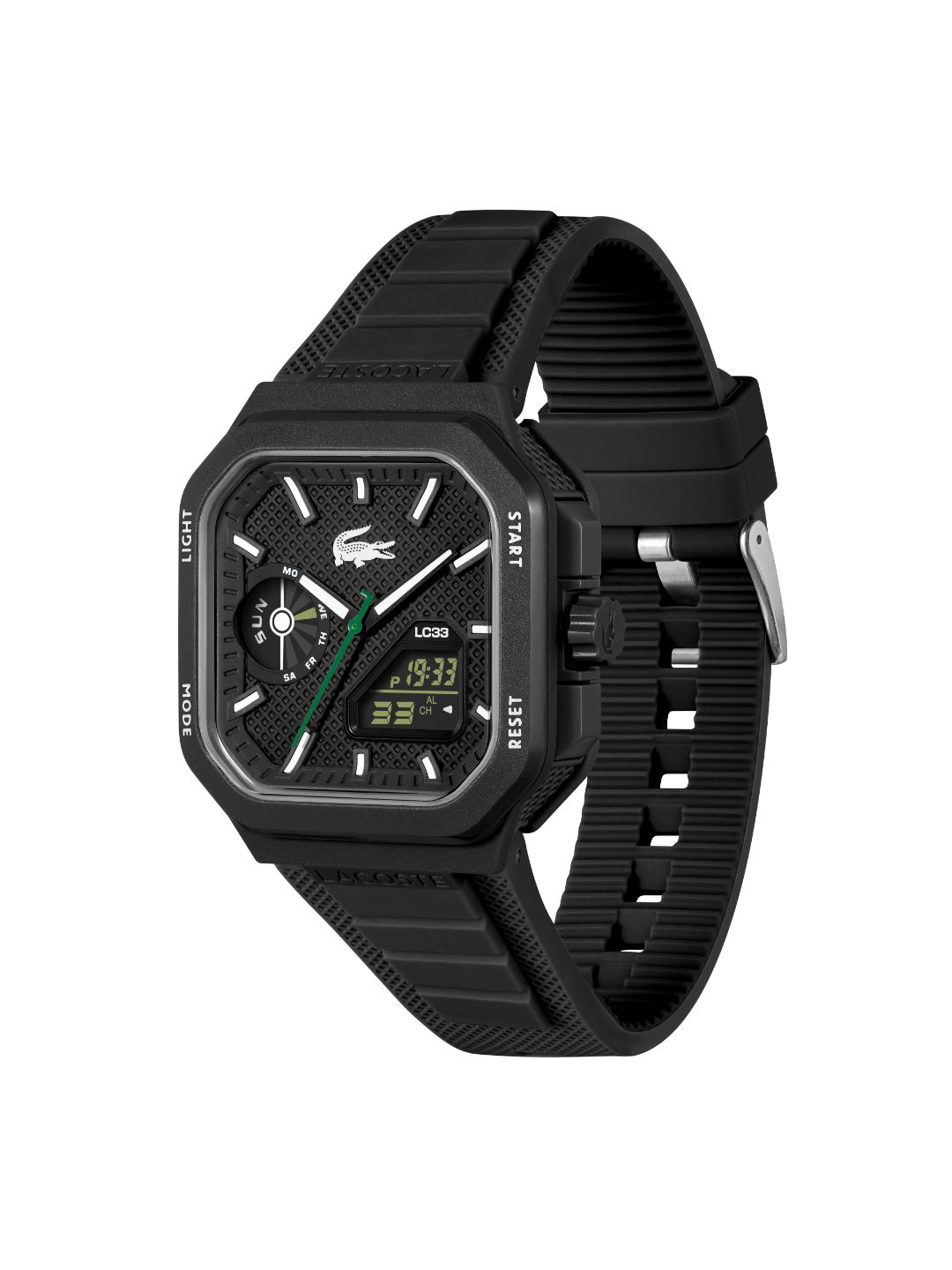 Lacoste Lc33 Square Qtz Basic Black Square Dial Men's Watch 2011503