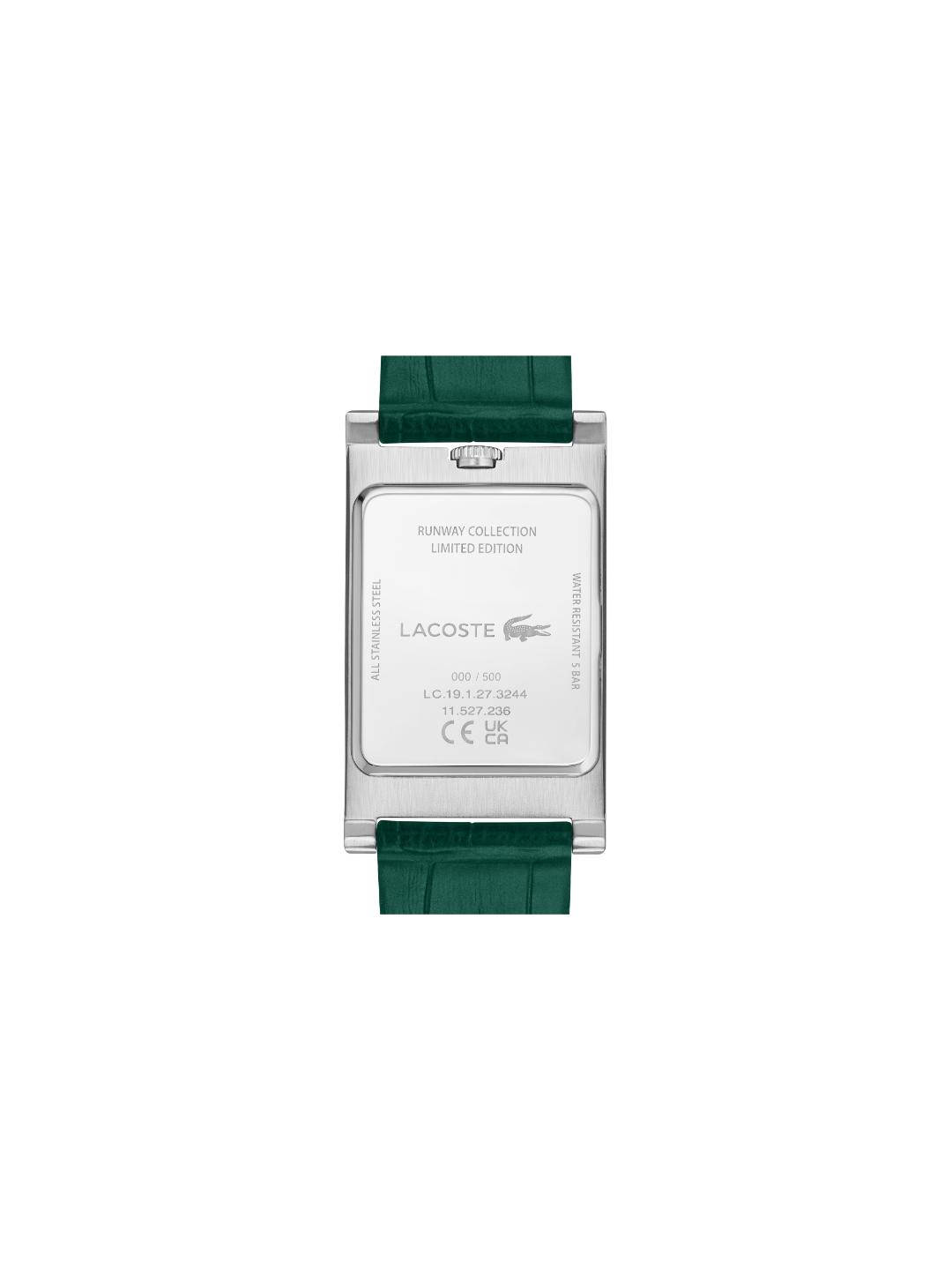 Lacoste Fashion Show Qtz Basic Slim White Rectangle Dial Men's Watch - 2011524