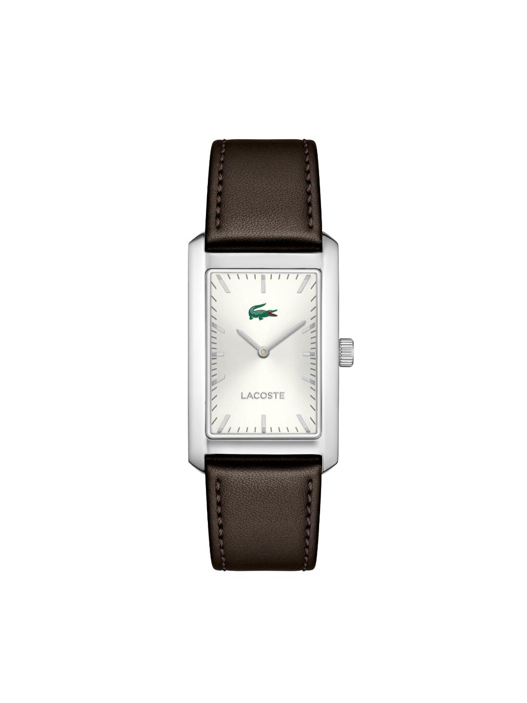 Lacoste Santiago Qtz Basic Silver White Rectangle Dial Men's Watch - 2011527