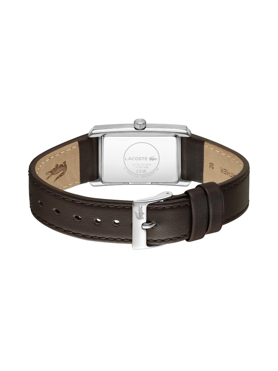Lacoste Santiago Qtz Basic Silver White Rectangle Dial Men's Watch - 2011527
