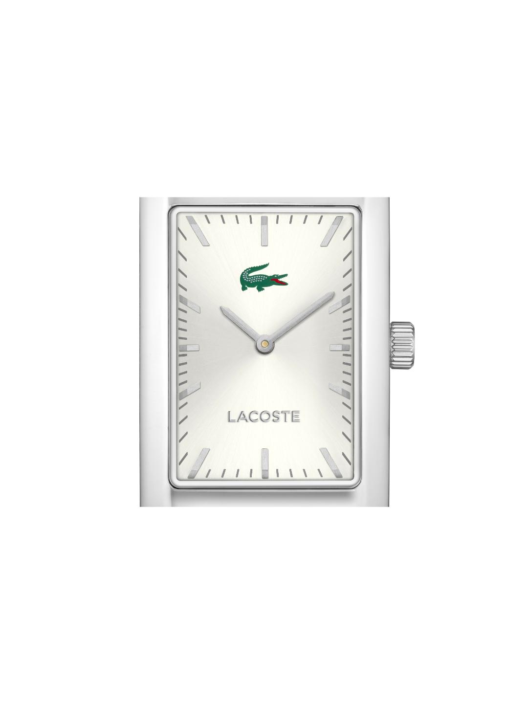 Lacoste Santiago Qtz Basic Silver White Rectangle Dial Men's Watch - 2011527