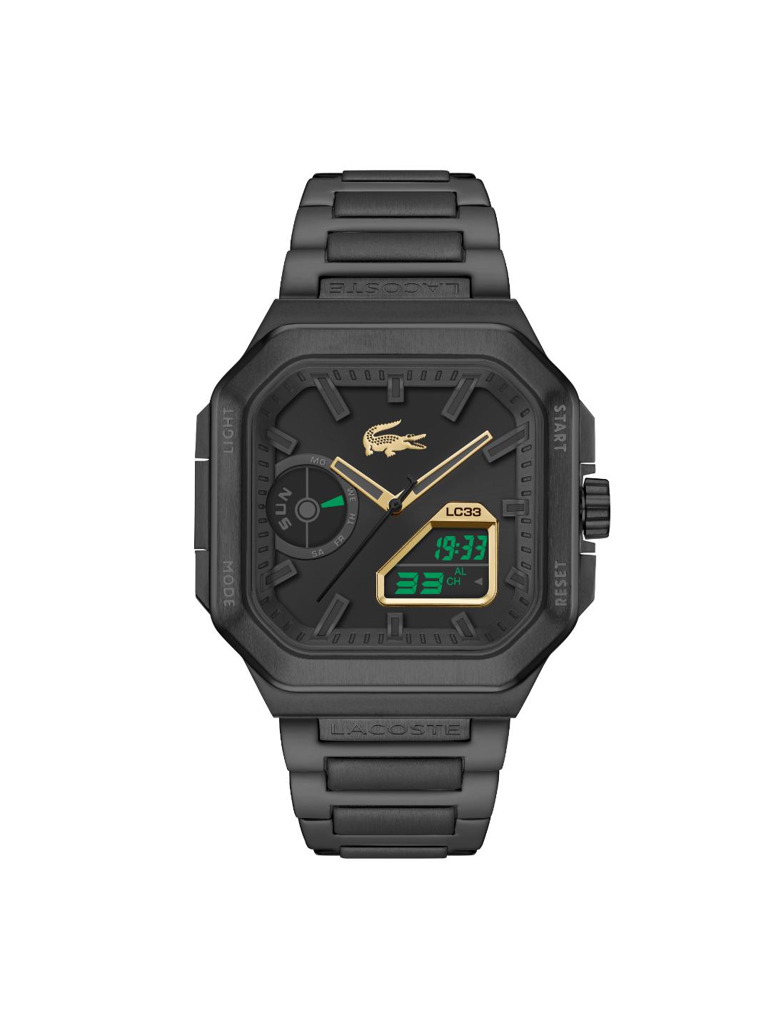 Lacoste Lc33 Square Qtz Basic Black Sunray Square Dial Men's Watch - 2011532