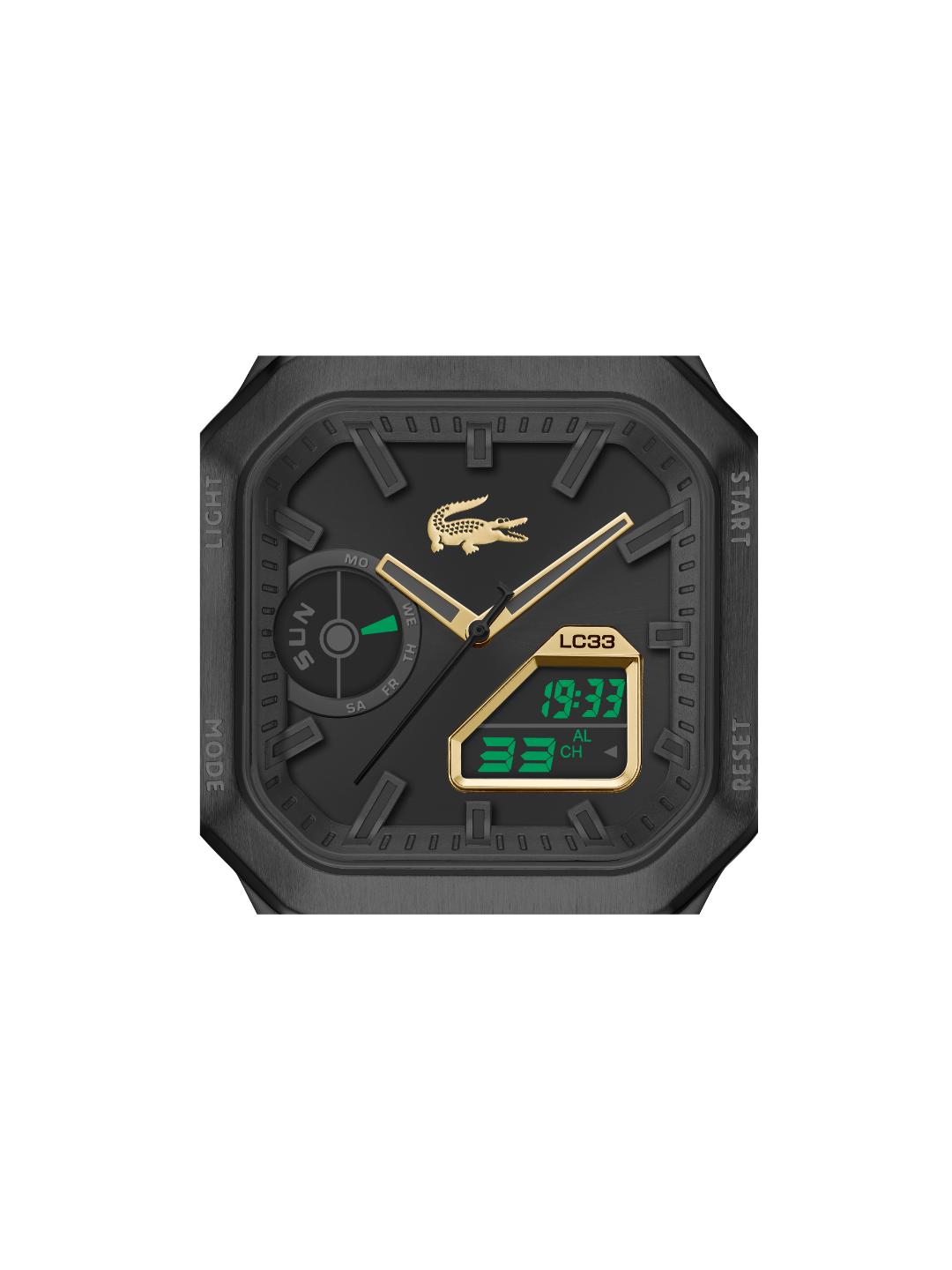 Lacoste Lc33 Square Qtz Basic Black Sunray Square Dial Men's Watch - 2011532