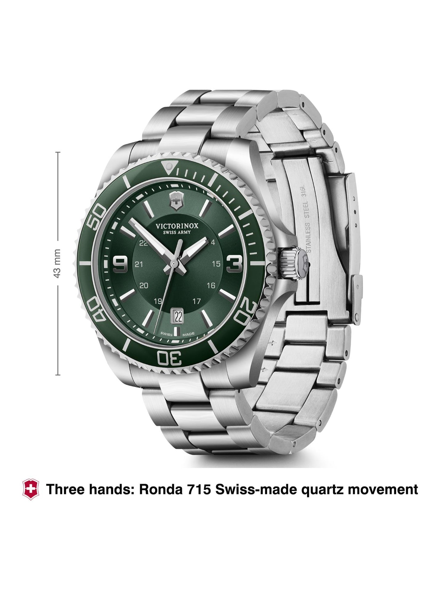 Victorinox Men 43 mm Size Green Dial Maverick Watch - V241934