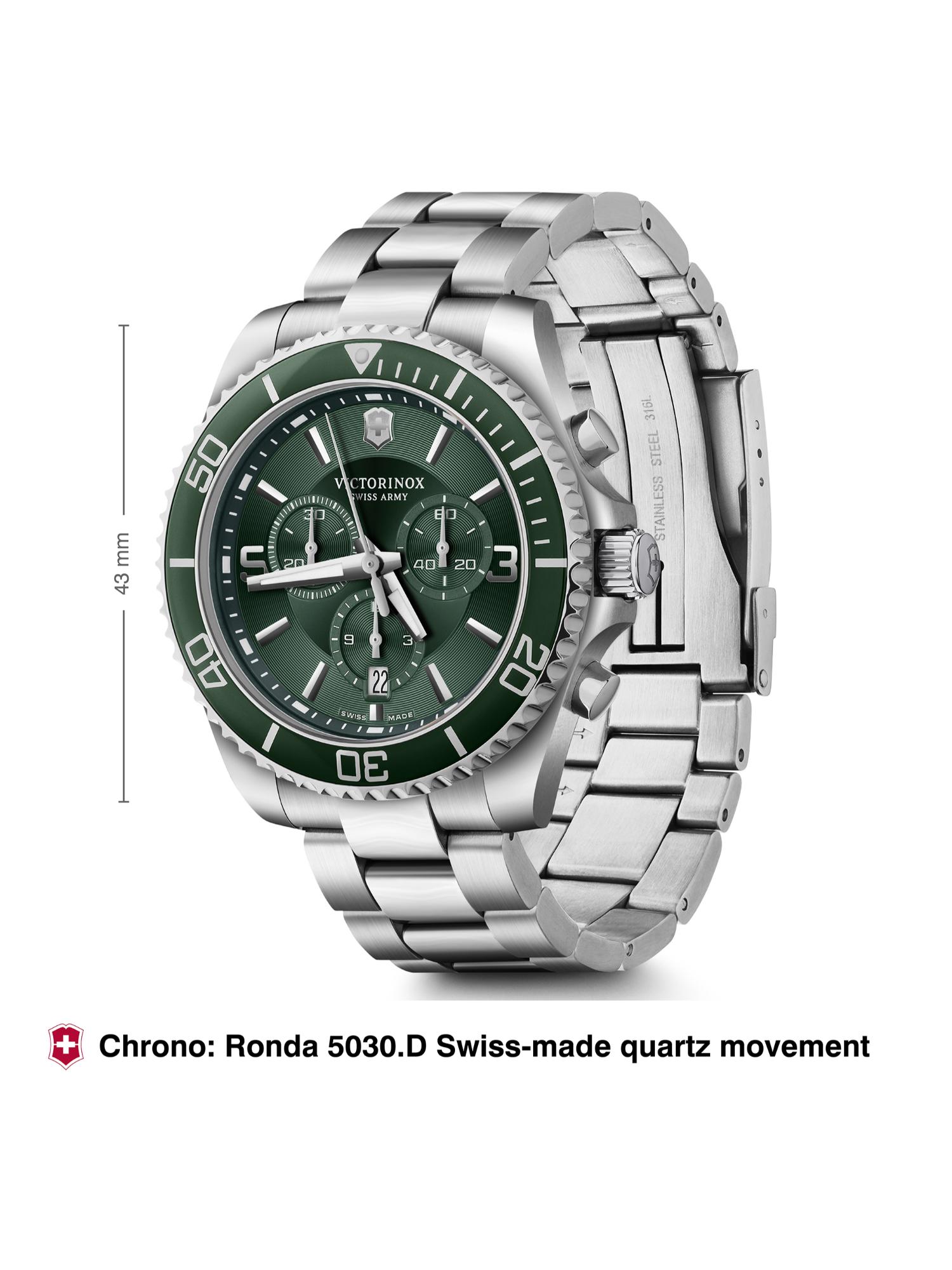 Victorinox Men 43 mm Size Green Dial Maverick Chronograph Watch 241946