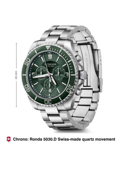 Victorinox Men 43 mm Size Green Dial Maverick Chronograph Watch - V241946