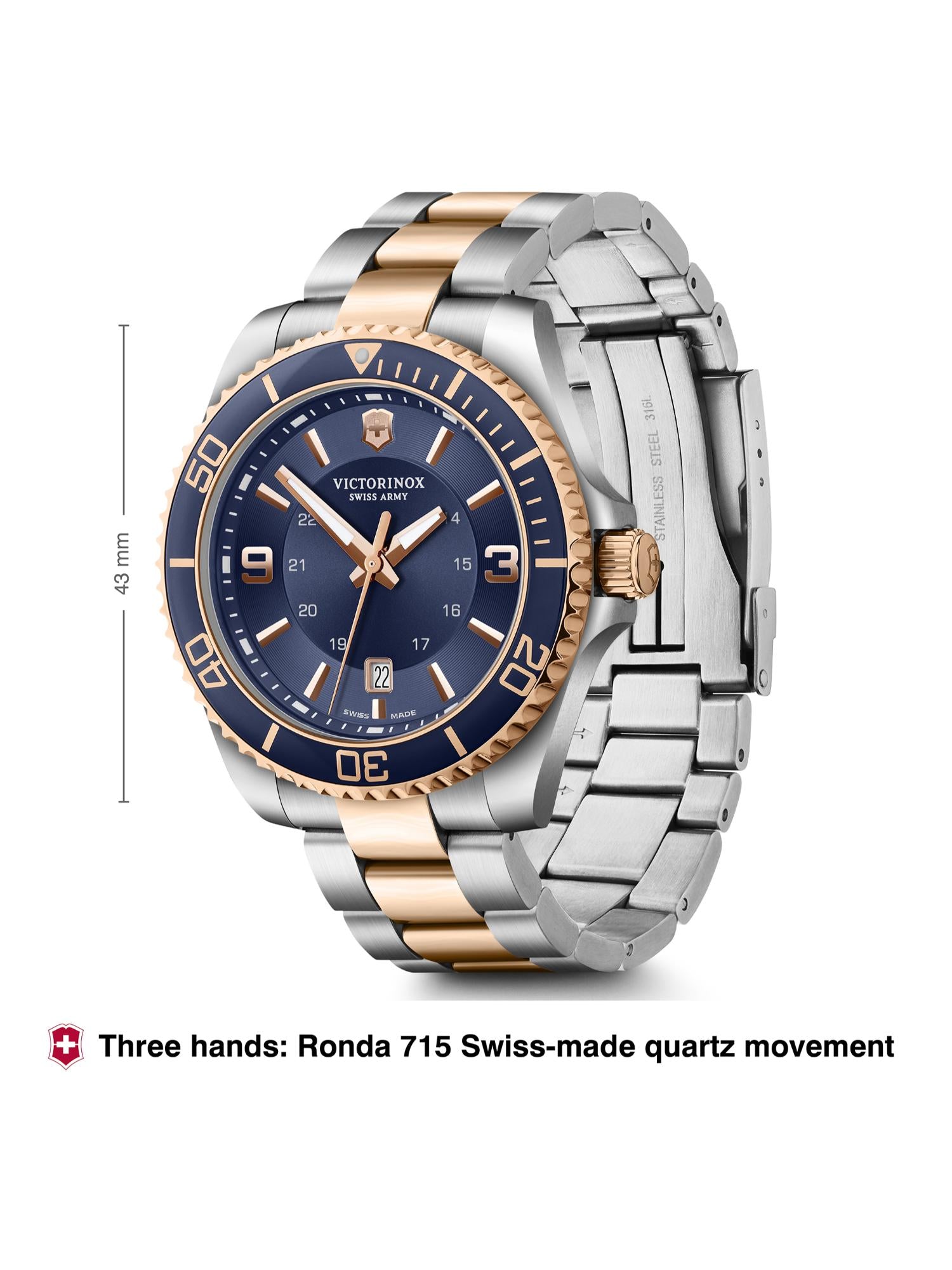 Victorinox Men 43 mm Size Blue Dial Maverick Watch 241950