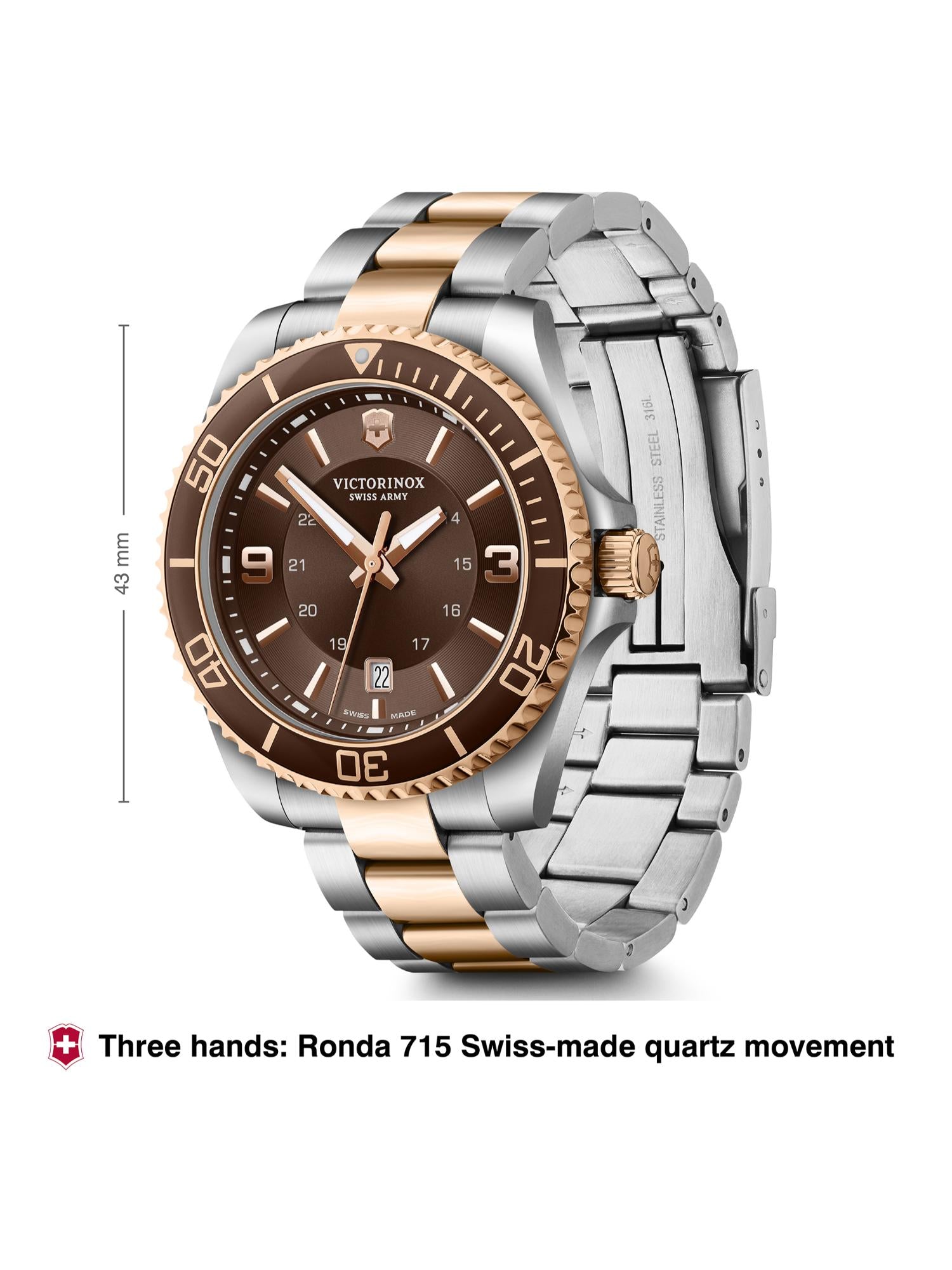 Victorinox Men 43 mm Size Brown Dial Maverick Watch 241951