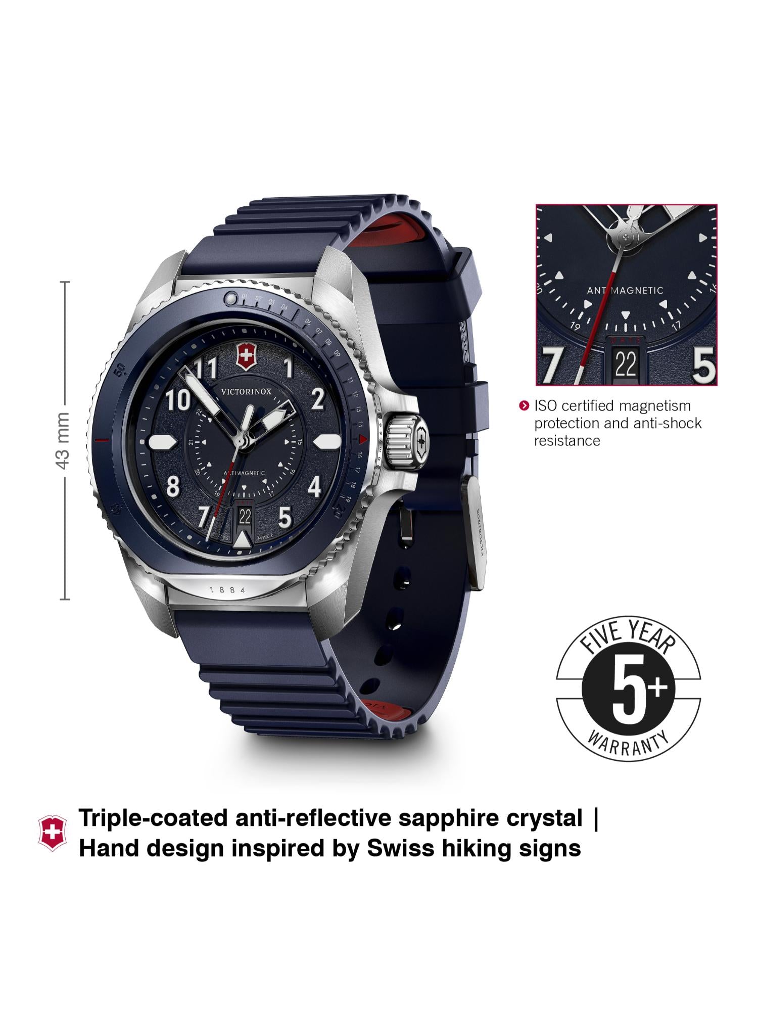 Victorinox Men 43 mm Size Blue Dial Journey 1884 Watch 241975