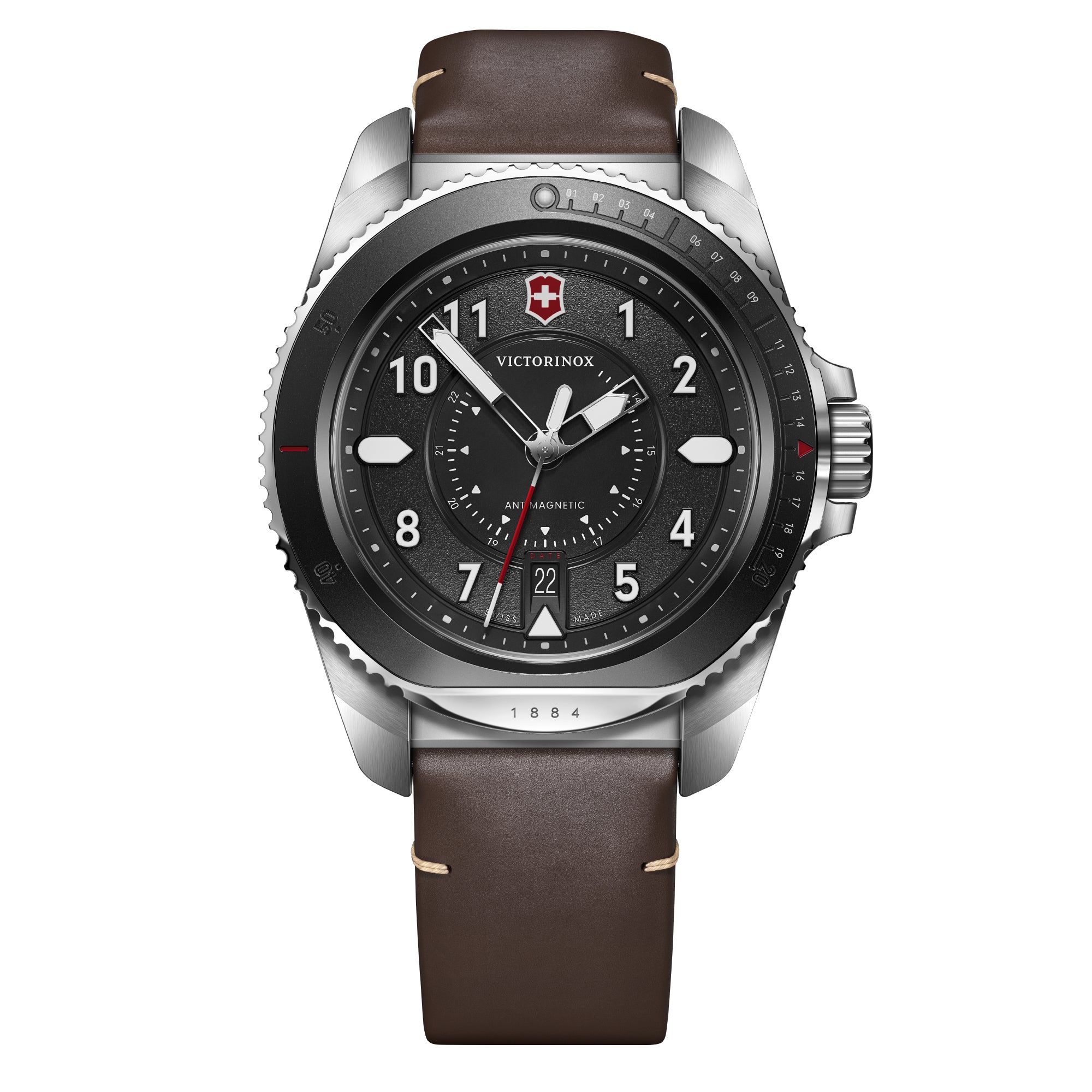 Victorinox Journey 1884 Black Dial 43 mm Men Quartz Watch- 241976.1