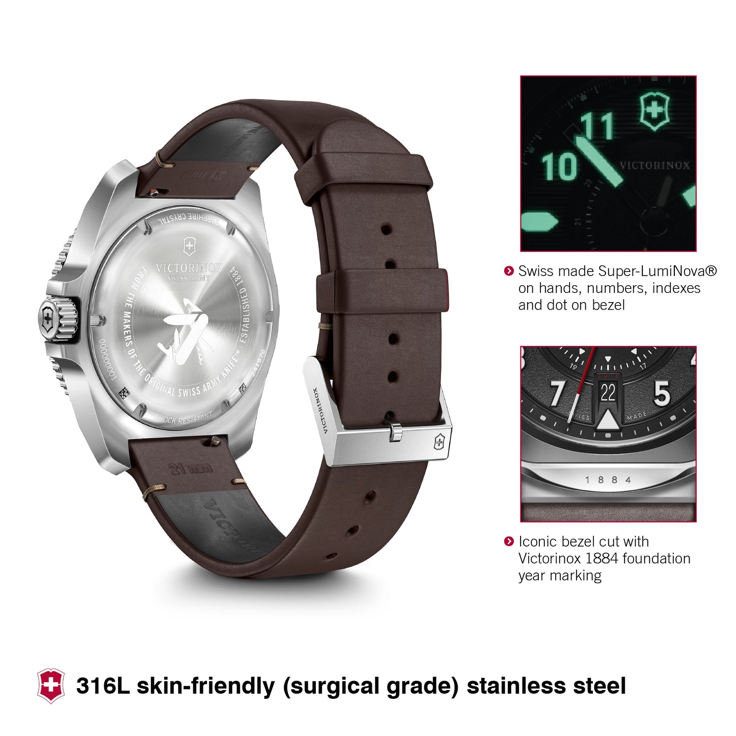 Victorinox Journey 1884 Black Dial 43 mm Men Quartz Watch- 241976.1